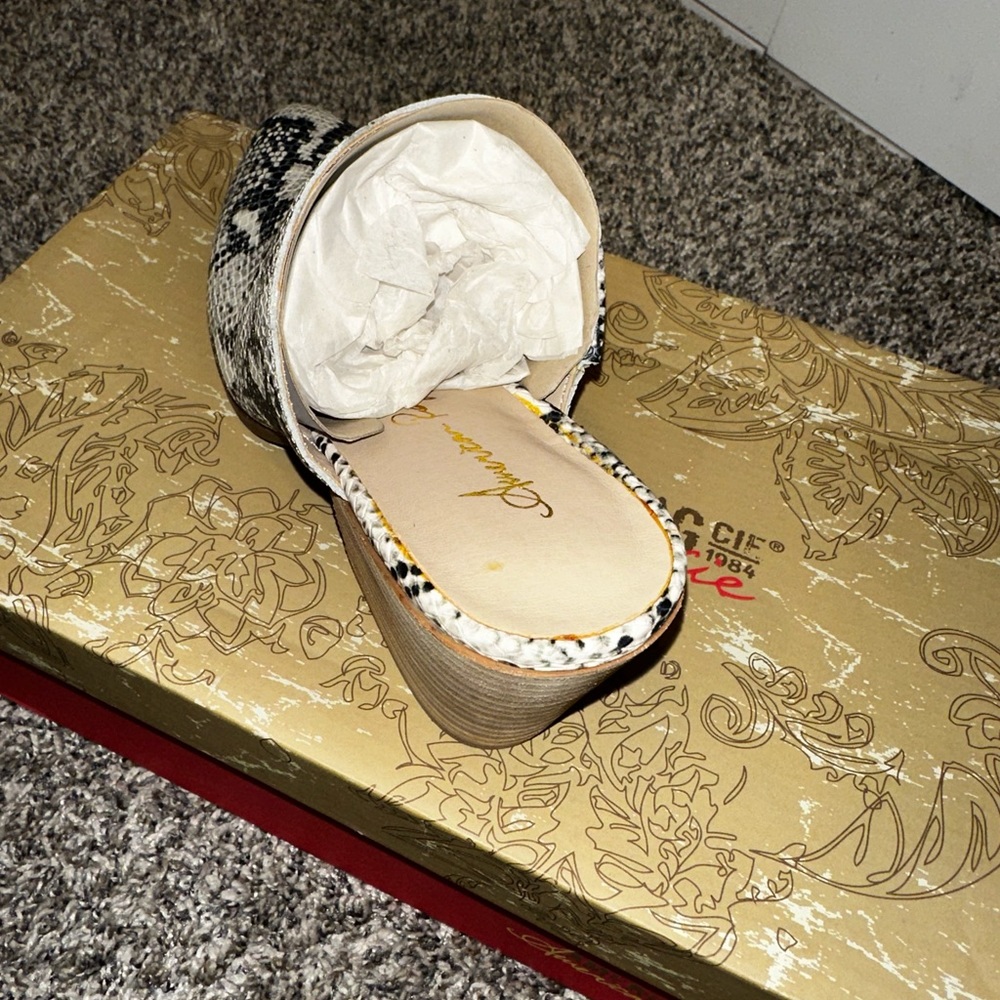 American Rag Shoes | American Rag Heidil Black and White Snakeskin Mules